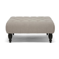 Baxton Studio 502-Beige-Otto Keswick Beige Linen Modern Tufted Ottoman